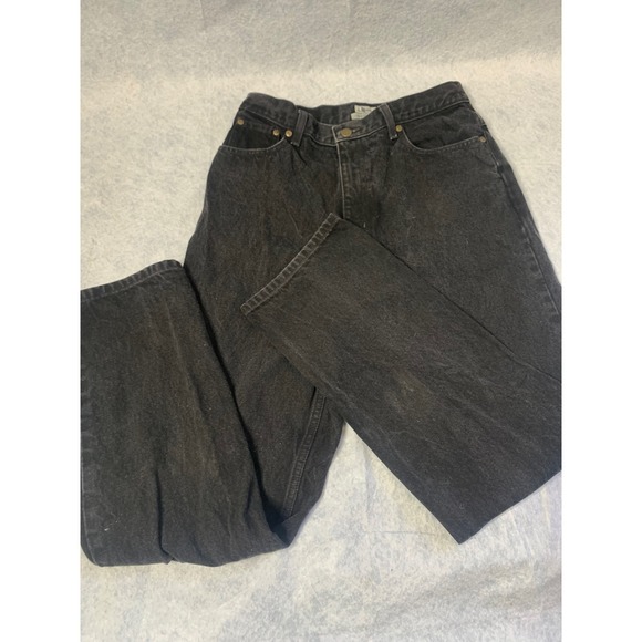 L.L. Bean Womens Original Fit Relaxed Jeans Black Denim Size 12 MT VTG western - Picture 2 of 6
